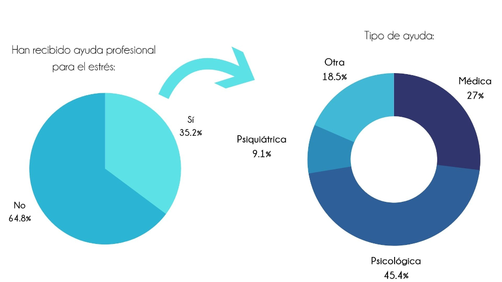 Gráficos ayuda profesional recibida por los docentes estudio Montessori Canela